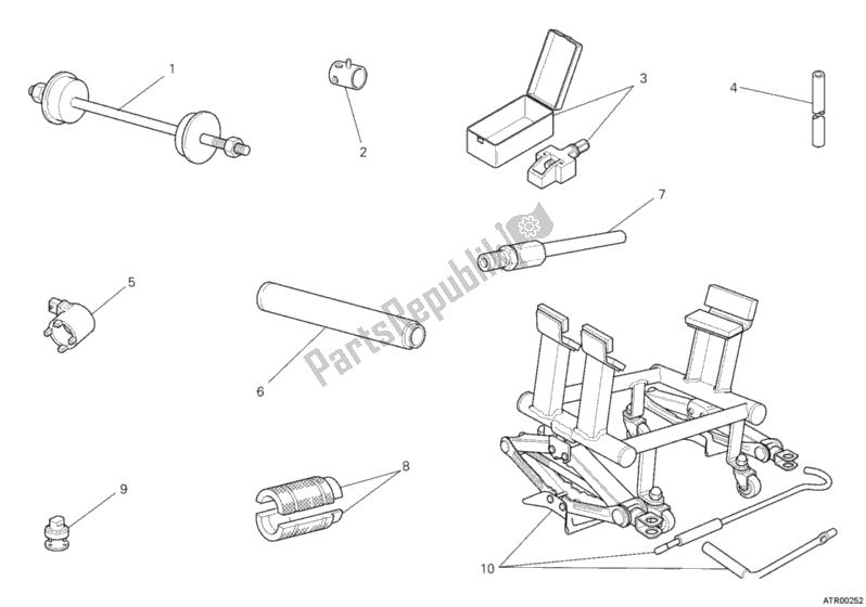 Alle onderdelen voor de Werkplaats Service Tools, Frame van de Ducati Monster 696 ABS 2012